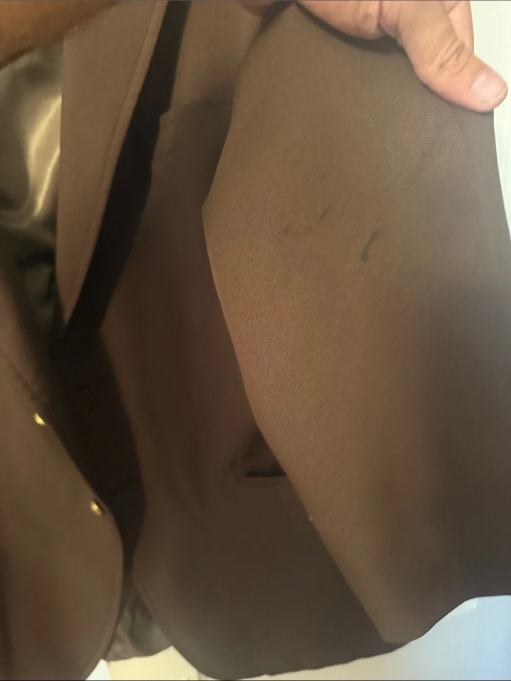 Classic Brown Men's Two-Button Sport Coat with Gold Buttons
